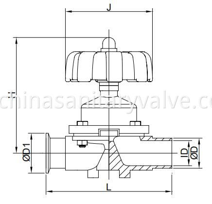 Hygienic diaphragm valves weld and clamp end.